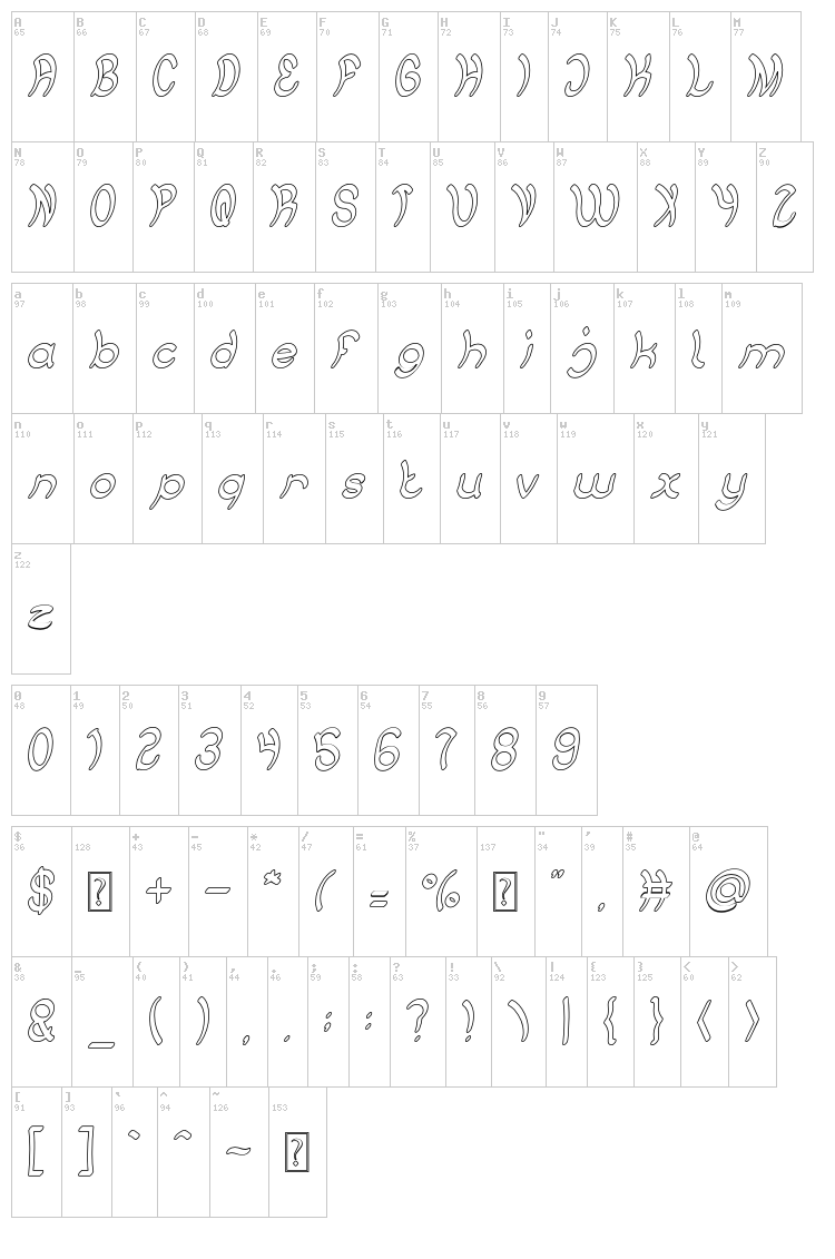 Jump Street font map